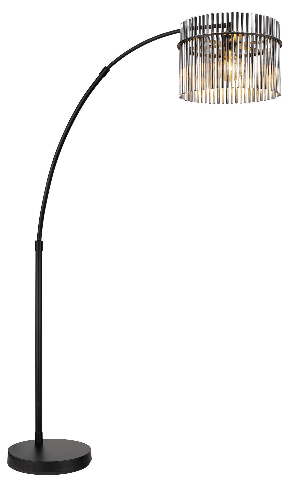 STEHLEUCHTE GORLEY 120/38/185 cm   - Schwarz/Grau, LIFESTYLE, Glas/Kunststoff (120/38/185cm) - Globo