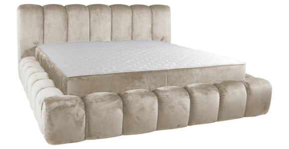 POLSTERBETT Bettkasten Creme 160/200 cm - Creme/Schwarz, Trend, Kunststoff/Textil (160/200cm) - Esposa