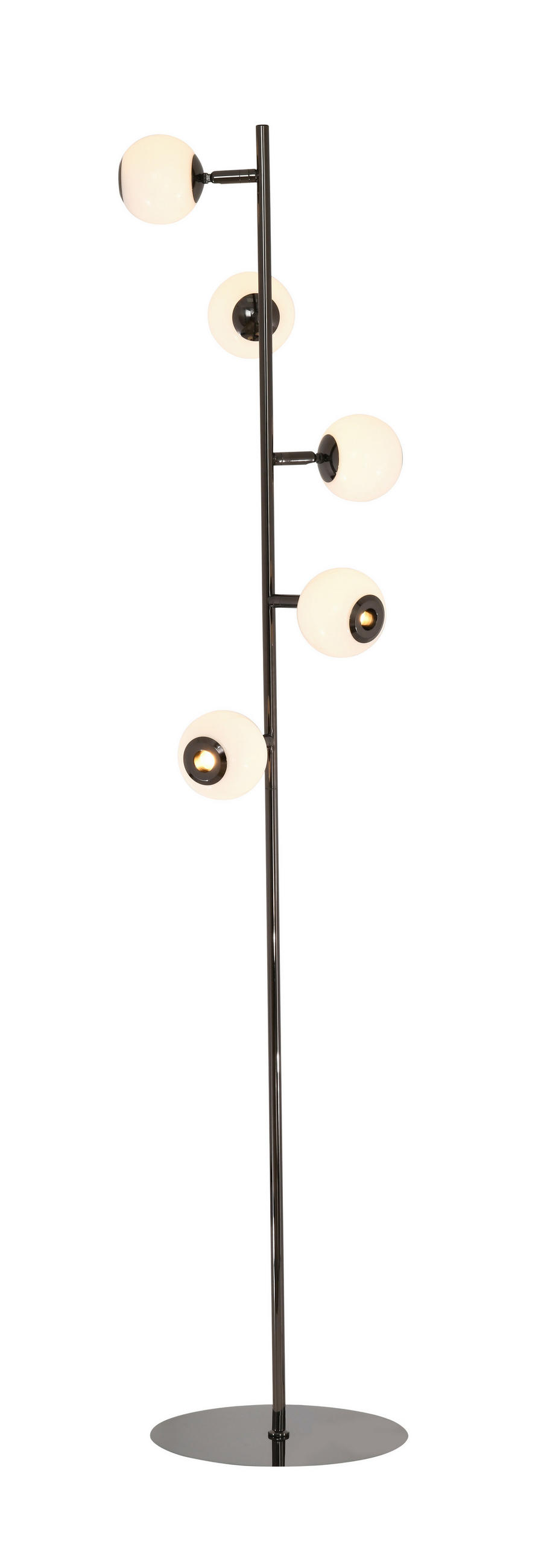 LED-STEHLEUCHTE Luberon 32,5/151/32,5 cm  - Schwarzchrom, Design, Glas/Kunststoff (32,5/151/32,5cm)