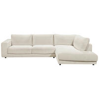 ECKSOFA in Cord Creme  - Creme/Schwarz, Design, Kunststoff/Textil (325/224cm) - Hom`in