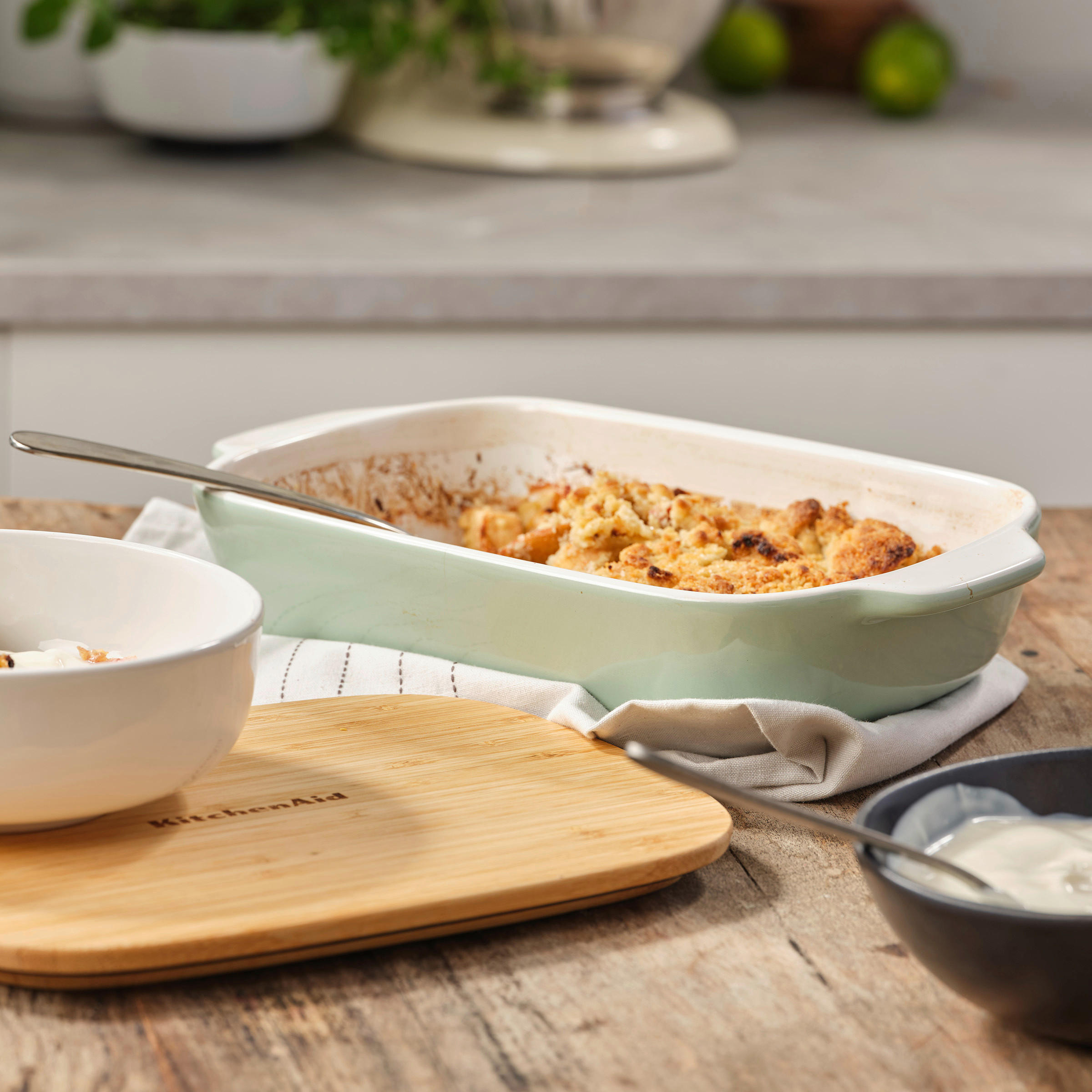 AUFLAUFFORM Keramik, Naturmaterialien Steingut  - Weiß/Hellgrün, Basics, Naturmaterialien/Keramik (18.8cm) - Kitchenaid