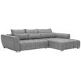 ECKSOFA in Webstoff Grau  - Silberfarben/Grau, MODERN, Kunststoff/Textil (304/218cm) - Carryhome