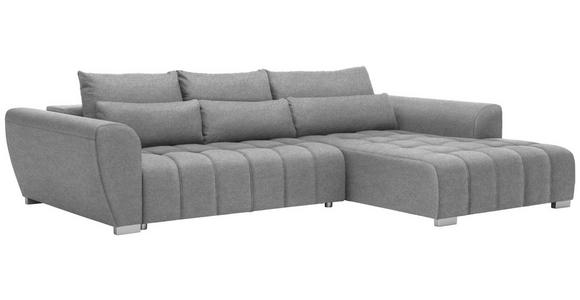 ECKSOFA in Webstoff Grau  - Silberfarben/Grau, MODERN, Kunststoff/Textil (304/218cm) - Carryhome