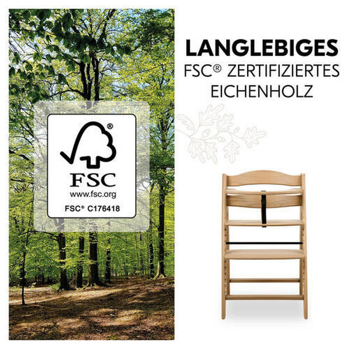 HOCHSTUHL ARKETA Eichefarben OAK  - Eichefarben, Basics, Holz (48/79/54cm) - Hauck