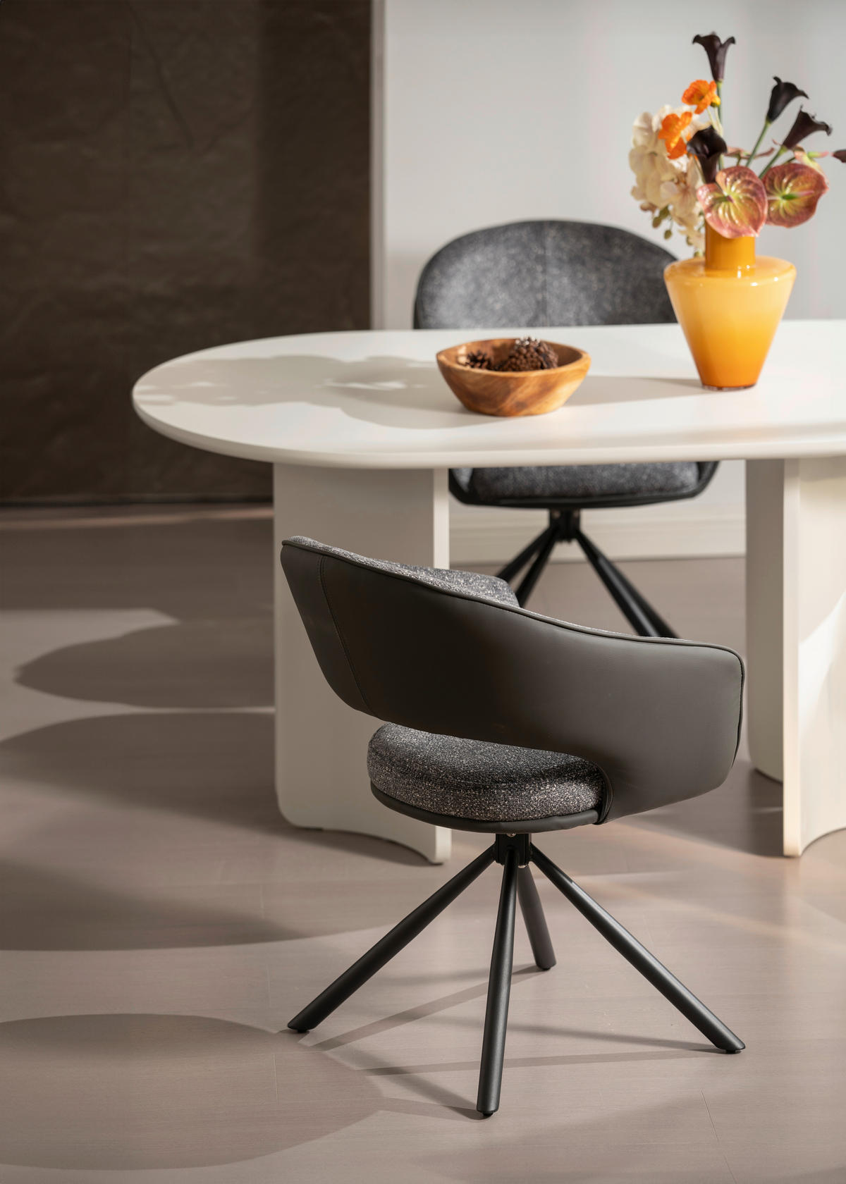 NASLANJAČ, les, kovina, tekstil temno siva  - temno siva/siva, Trendi, kovina/tekstil (58/83/62cm) - Livetastic