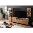 WOHNWAND 3-teilig  in Wildeiche  305/209/50 cm  - Wildeiche/Anthrazit, Natur, Glas/Holz (305/209/50cm) - Linea Natura