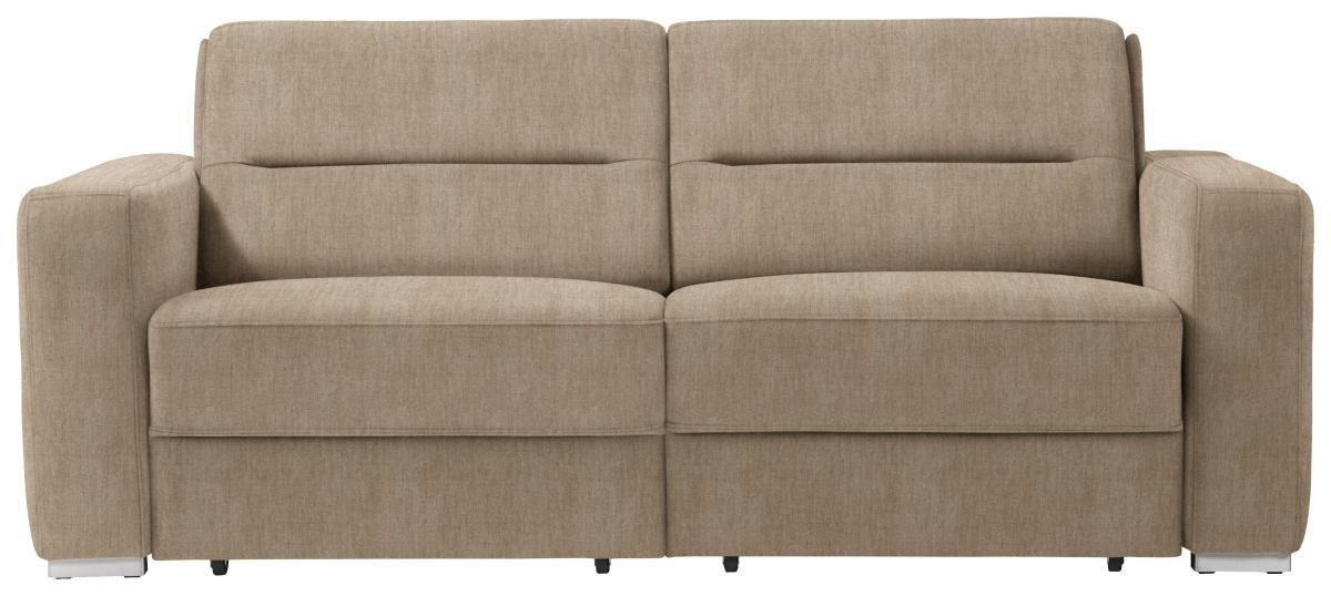 SCHLAFSOFA Hellbraun  - Hellbraun, KONVENTIONELL, Textil/Metall (202/86/92cm) - Sedda