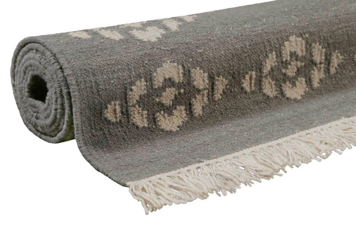 HANDWEBTEPPICH 200/290 cm Belmont Dunkelgrau, Beige rechteckig  - Dunkelgrau/Beige, Design, Textil (200/290cm)