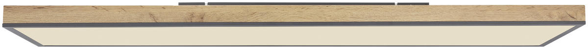 LED-DECKENLEUCHTE DORO 120/30/7,5 cm   - Opal/Graphitfarben, Basics, Holz/Kunststoff (120/30/7,5cm) - Globo