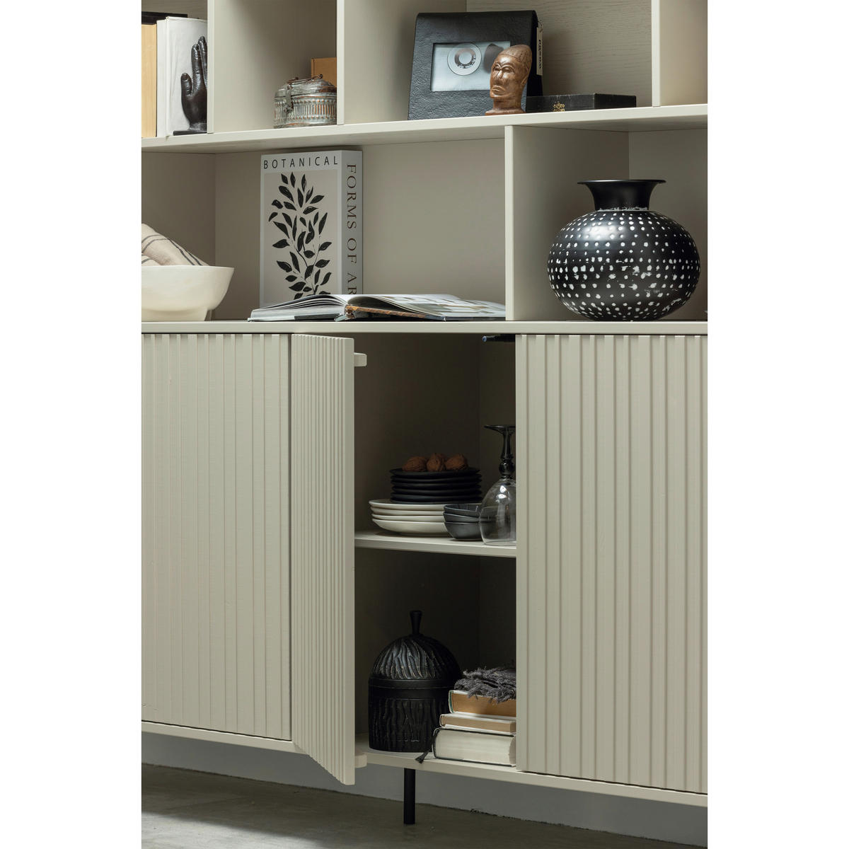 SIDEBOARD 200/85/44 cm  - Schwarz/Grau, Design, Holz/Metall (200/85/44cm) - Livetastic