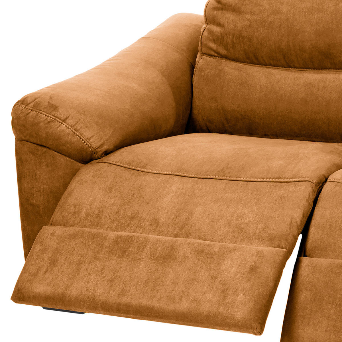 2-SITZER-SOFA HAMPTON in Flachgewebe Cognac Landhaus  - Cognac/Schwarz, Design, Holz/Textil (174/97/97cm) - Livetastic