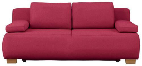BOXSPRINGSOFA in Webstoff Rot  - Rot/Naturfarben, Design, Holz/Textil (205/93/108cm) - Venda