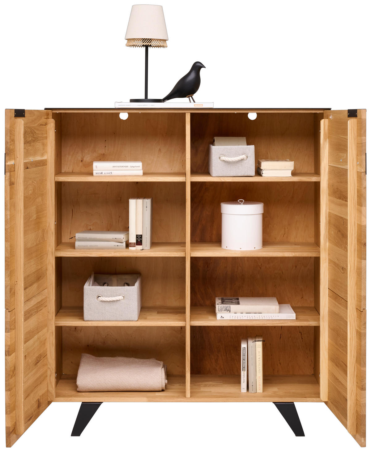 HIGHBOARD  121,1/140/42 cm  - Wildeiche/Schwarz, Konventionell, Holz/Holzwerkstoff (121,1/140/42cm) - Landscape