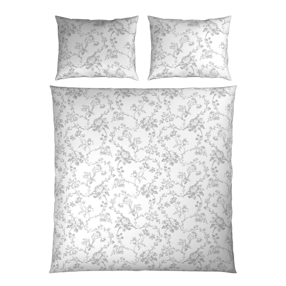 WENDEBETTWÄSCHE Satin 200/200 cm  - Silberfarben/Weiß, KONVENTIONELL, Textil (200/200cm) - Esposa