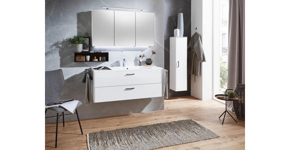 BADEZIMMER in 122 cm - Chromfarben/Weiß, MODERN, Glas/Holzwerkstoff (122cm) - Novel