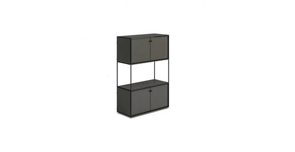 HIGHBOARD 80,7/120/35,8 cm  - Anthrazit/Schwarz, Design, Holzwerkstoff/Metall (80,7/120/35,8cm) - Novel