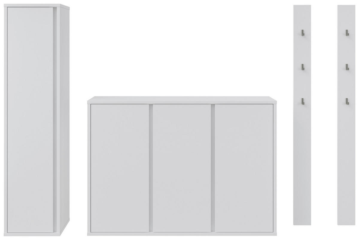 HÄNGESCHUHSCHRANK Weiß  - Weiß, KONVENTIONELL, Holzwerkstoff (134,9/96/33,8cm) - Xora