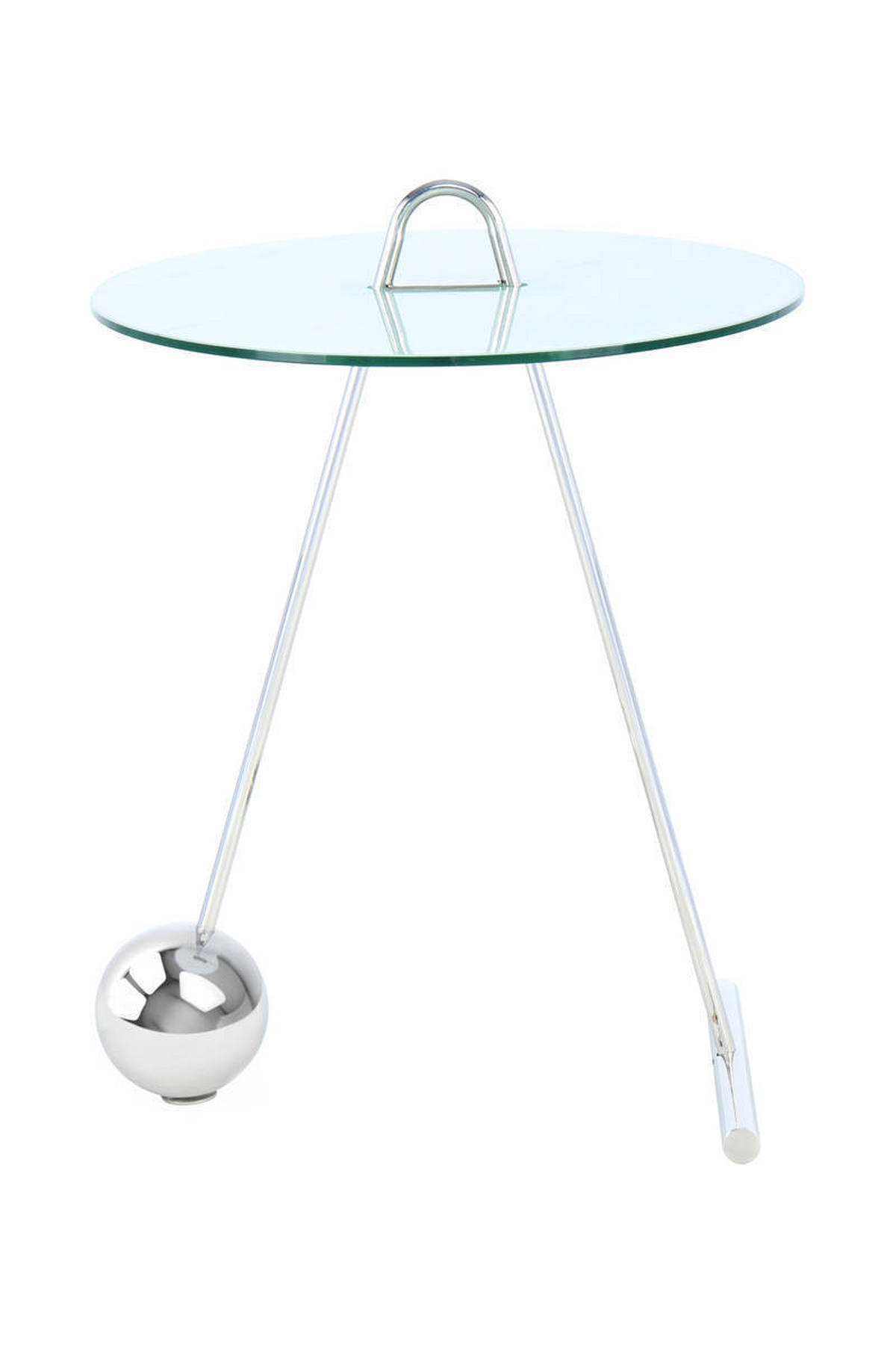 BEISTELLTISCH 46/46/60 cm Weiß, Silberfarben rund  - Silberfarben/Weiß, Basics, Glas/Metall (46/46/60cm) - Kayoom
