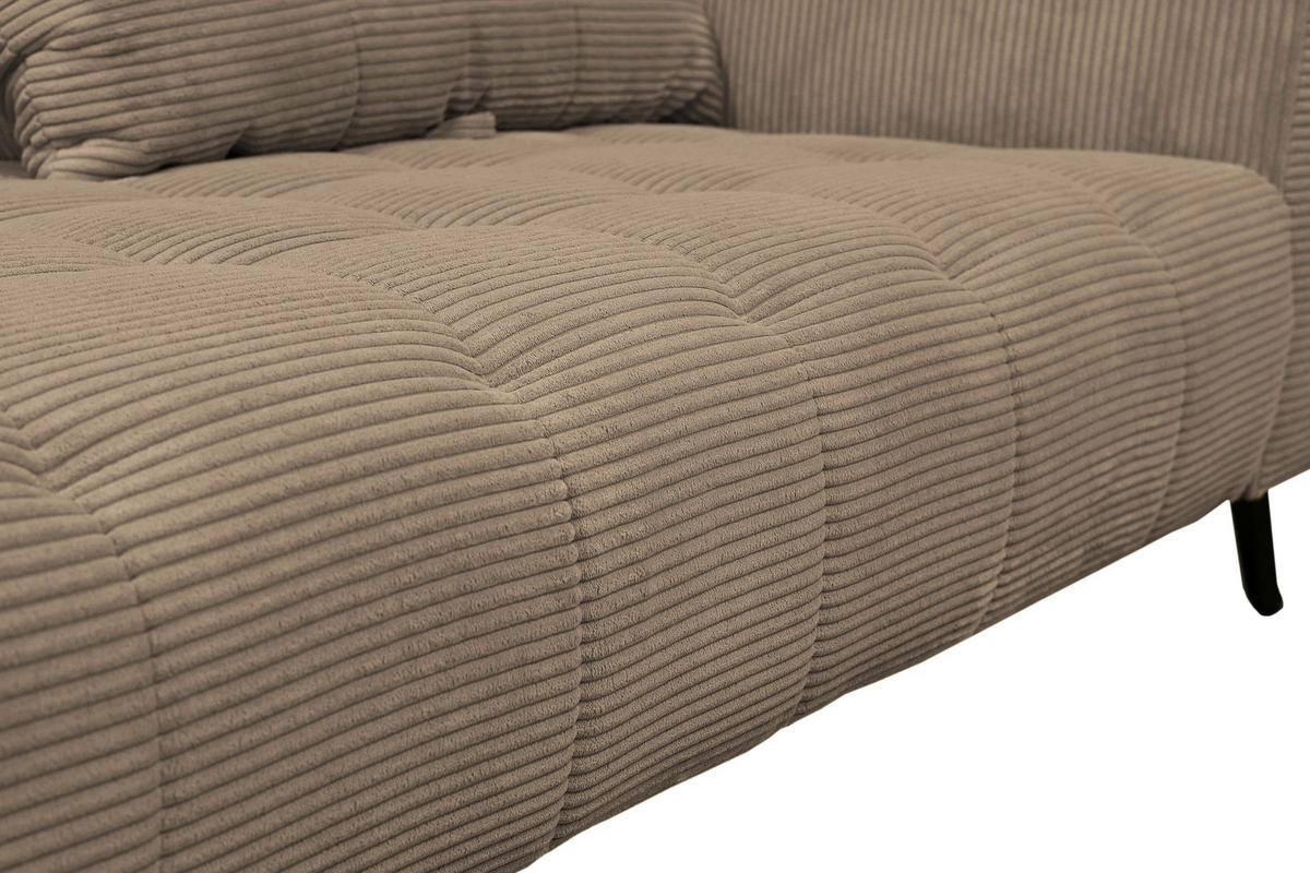 BIGSOFA Cord Beige  - Beige/Schwarz, KONVENTIONELL, Textil/Metall (246/100/116cm) - Carryhome