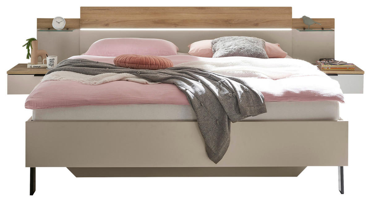 BETTANLAGE - Kaschmir/Eichefarben, Design (180/200cm) - Xora