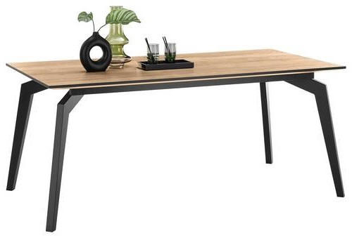 ESSTISCH rechteckig Braun, Schwarz  - Schwarz/Braun, Trend, Holzwerkstoff/Metall (200/100/76cm) - SetOne by Musterring