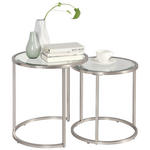 SATZTISCH 46/41/46/41/48/43 cm Silberfarben rund  - Silberfarben, Design, Glas/Metall (46/41/46/41/48/43cm) - Xora