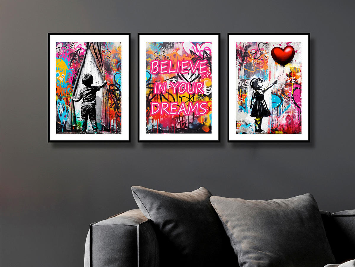 KUNSTDRUCK 30/40 cm  - Multicolor/Schwarz, LIFESTYLE, Holzwerkstoff (30/40cm) - Monee