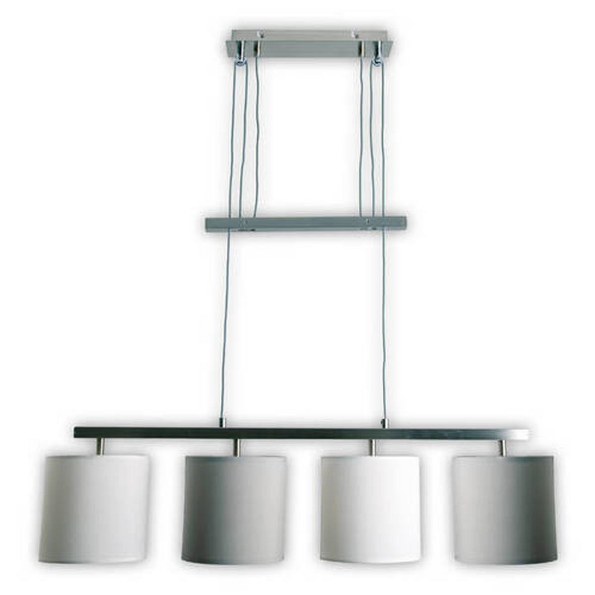 HÄNGELEUCHTE 86/116 cm  - Weiß/Grau, Design, Textil/Metall (86/116cm) - Näve