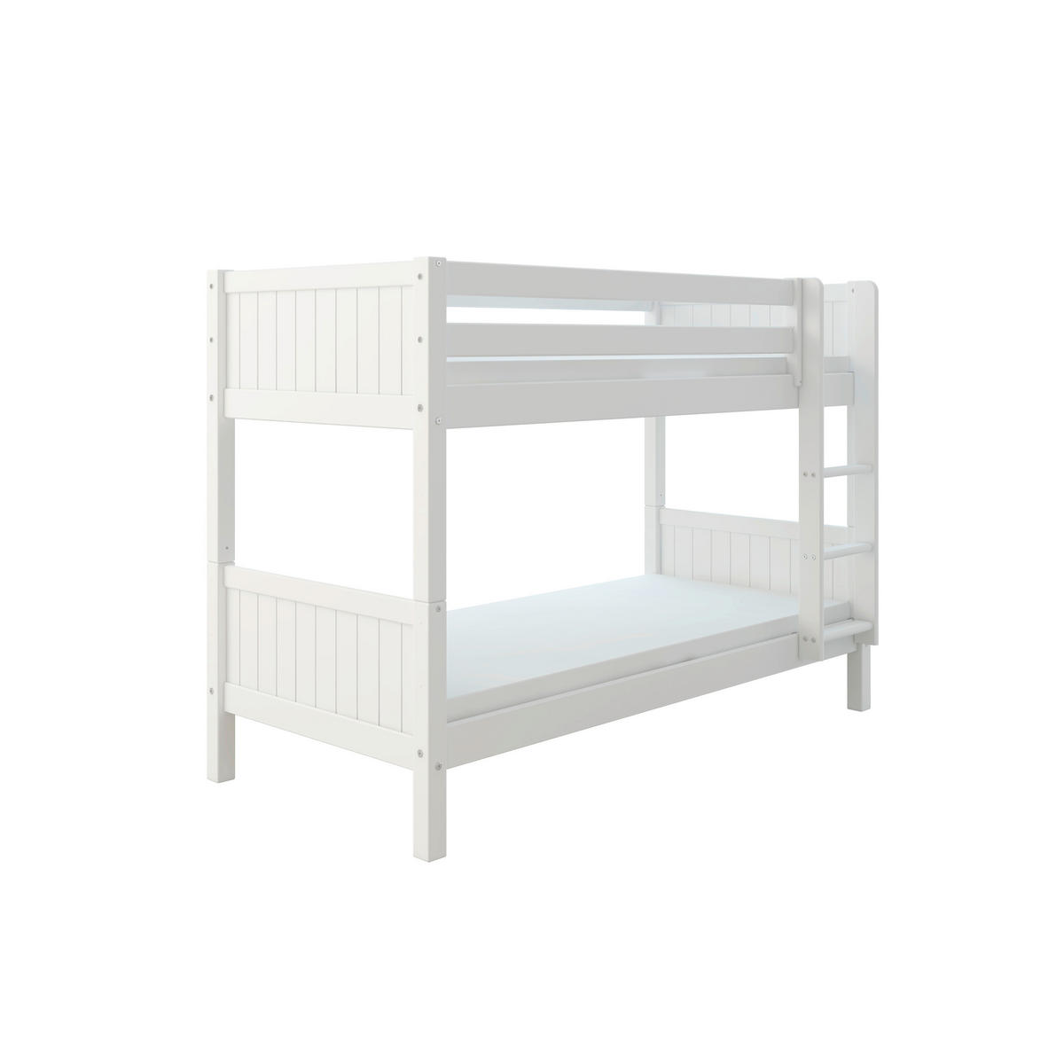ETAGENBETT 90/200 cm,  in Absturzsicherung, Leiter, Lattenrost, Rollroste  - Weiß, MODERN, Holz (90/200cm) - Chameo
