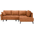 ECKSOFA in Webstoff Rostfarben  - Rostfarben/Schwarz, Design, Textil/Metall (250/191cm) - Carryhome