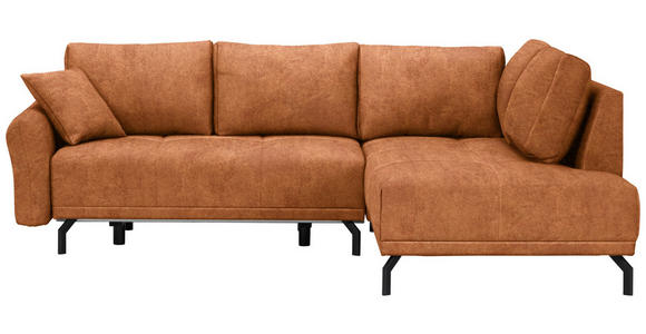 ECKSOFA in Webstoff Rostfarben  - Rostfarben/Schwarz, Design, Textil/Metall (250/191cm) - Carryhome