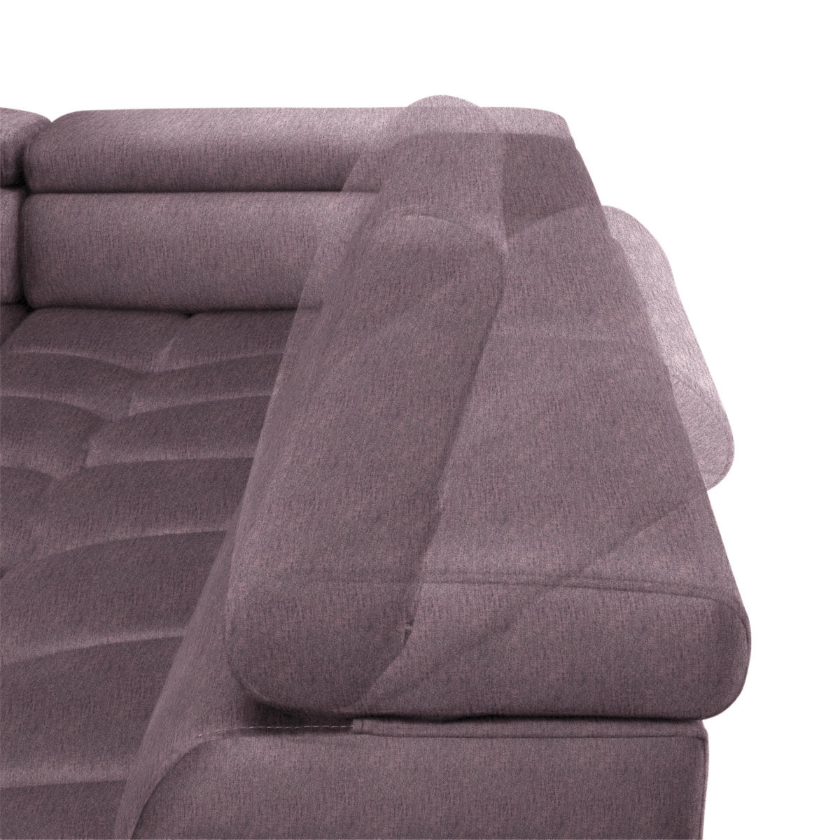WOHNLANDSCHAFT in Samt, Webstoff Flieder  - Flieder/Schwarz, Design, Textil/Metall (177/385/216cm) - Welnova