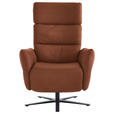 RELAXSESSEL in Leder Cognac  - Cognac/Schwarz, Design, Leder/Metall (82/119/85cm) - Dieter Knoll