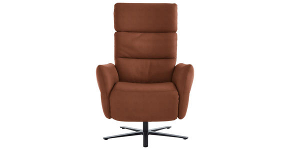 RELAXSESSEL in Leder Cognac  - Cognac/Schwarz, Design, Leder/Metall (82/119/85cm) - Dieter Knoll