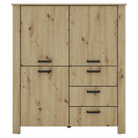 HIGHBOARD  in 120/137/40 cm  - Schwarz/Eiche Artisan, Design, Holzwerkstoff/Kunststoff (120/137/40cm) - MID.YOU