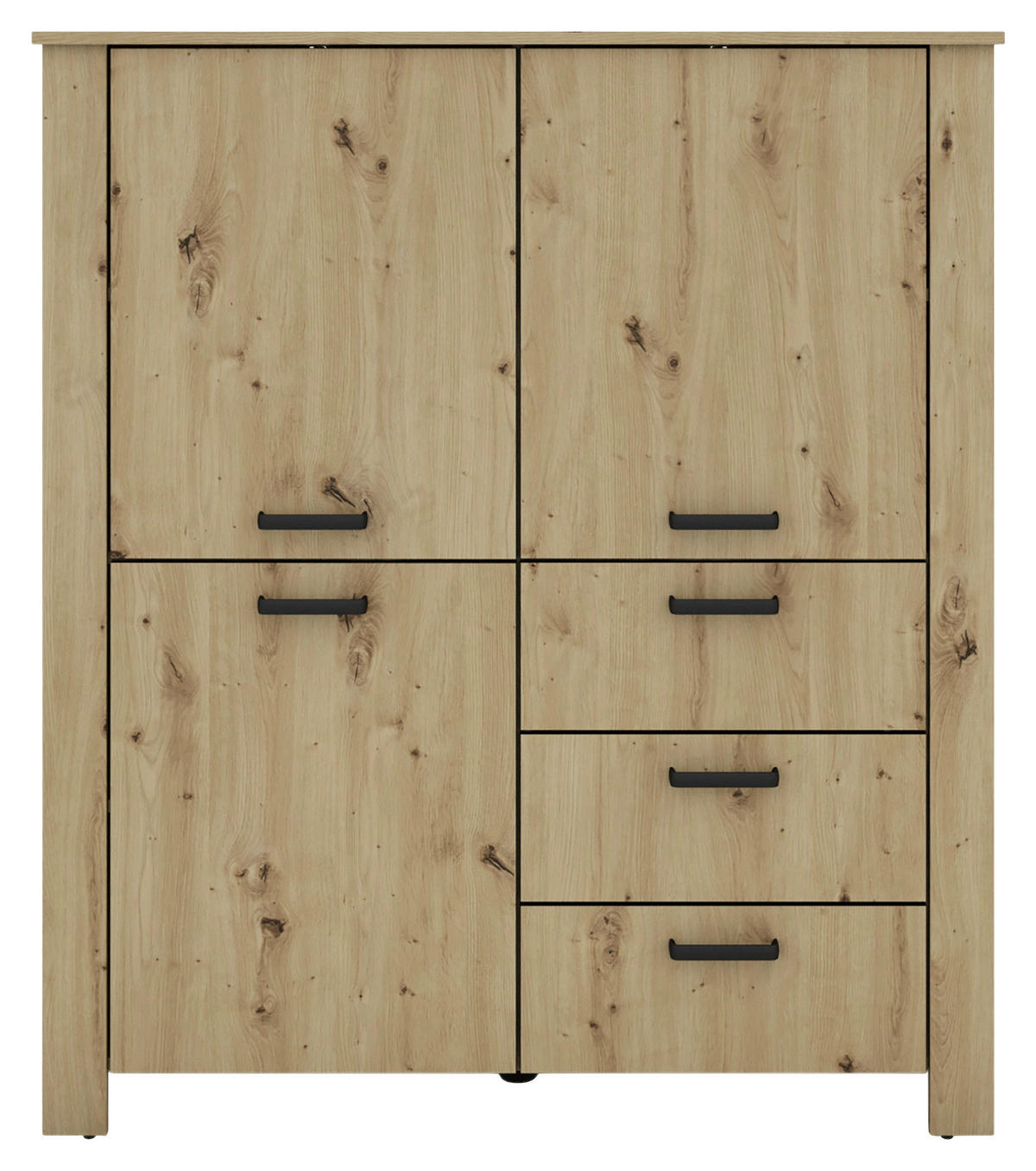 HIGHBOARD  in 120/137/40 cm  - Schwarz/Eiche Artisan, Design, Holzwerkstoff/Kunststoff (120/137/40cm) - MID.YOU