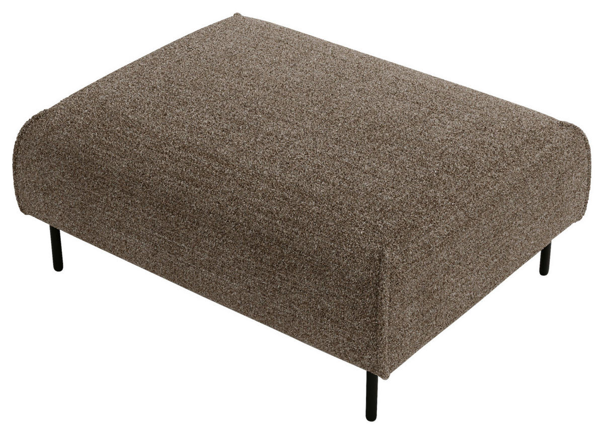 HOCKER in Textil Hellbraun  - Hellbraun/Schwarz, Design, Textil/Metall (100/42/97cm) - Livetastic