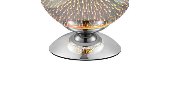 TISCHLEUCHTE Galaxy 20/25 cm  - Chromfarben, LIFESTYLE, Glas/Metall (20/25cm) - Novel