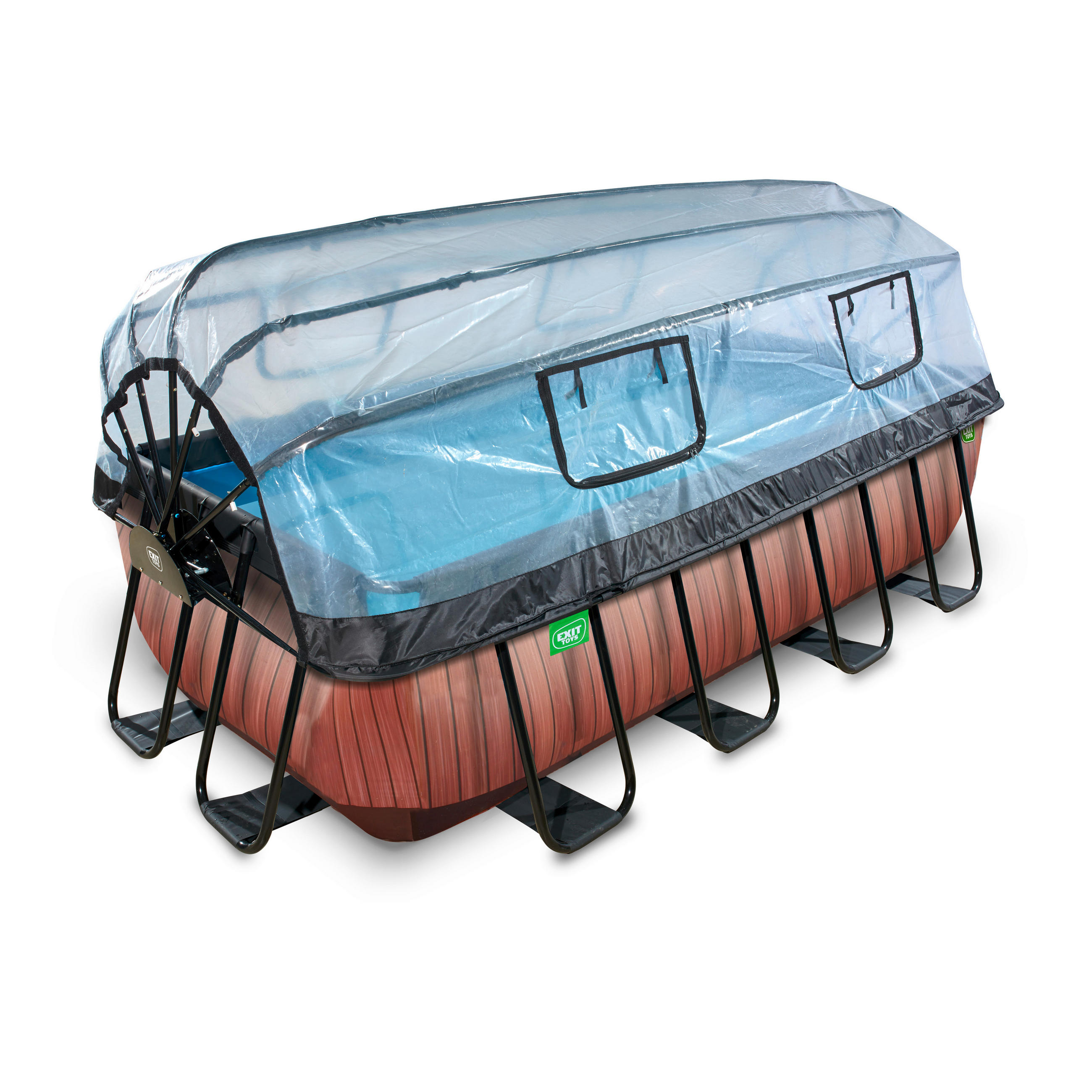 POOL-SET 450/250/181 cm  - Braun, KONVENTIONELL, Kunststoff (450/250/181cm) - EXIT Toys