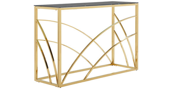 KONSOLENTISCH Schwarz, Goldfarben - Goldfarben/Schwarz, Trend, Glas/Metall (120/40/78cm) - Xora