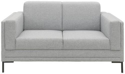 2-SITZER-SOFA Webstoff Silberfarben - Silberfarben/Schwarz, Design, Textil/Metall (155/82/90cm) - LOOKS by W.Joop