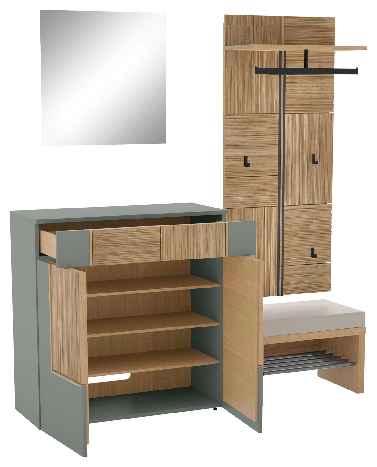 GARDEROBE  in 173/194/42,9 cm  - Wildeiche/Hellgrau, Design, Holz/Holzwerkstoff (173/194/42,9cm) - Voglauer