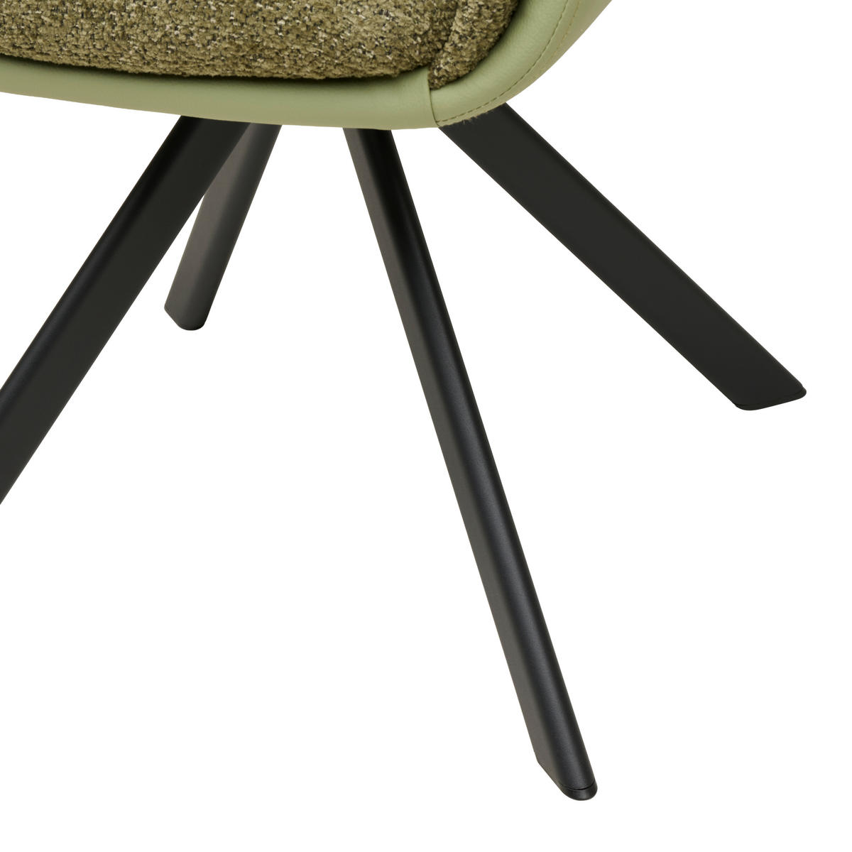 ARMLEHNSTUHL  Sitzfläche 360° drehbar Webstoff  - Schwarz/Grün, Modern, Textil/Metall (61/91/65cm) - MID.YOU