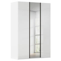 DREHTÜRENSCHRANK 151/235/61 cm,  in Weiß, 3-türig  - Graphitfarben/Weiß, Basics, Glas/Holzwerkstoff (151/235/61cm) - Novel