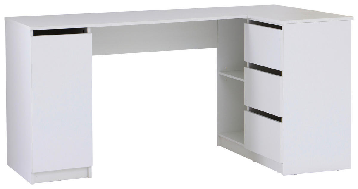 ECKSCHREIBTISCH  in Weiss  - Weiss, Modern, Holzwerkstoff (154/77/84.5cm) - MID.YOU