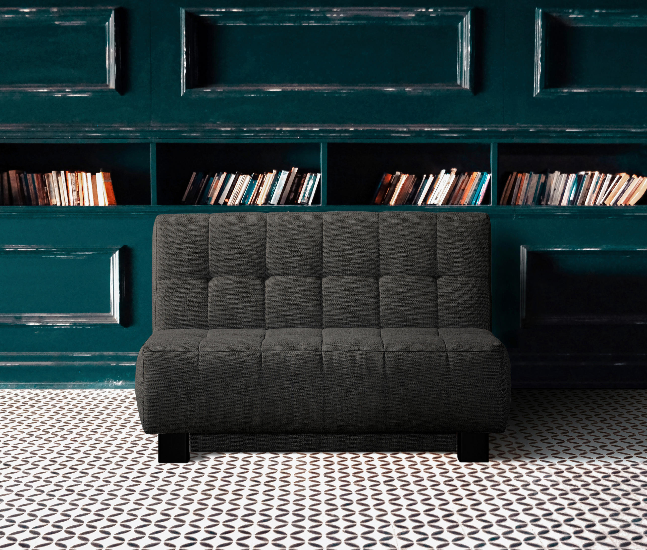 SCHLAFSOFA Anthrazit  - Anthrazit/Schwarz, Design, Textil/Metall (125/92/102cm) - Novel