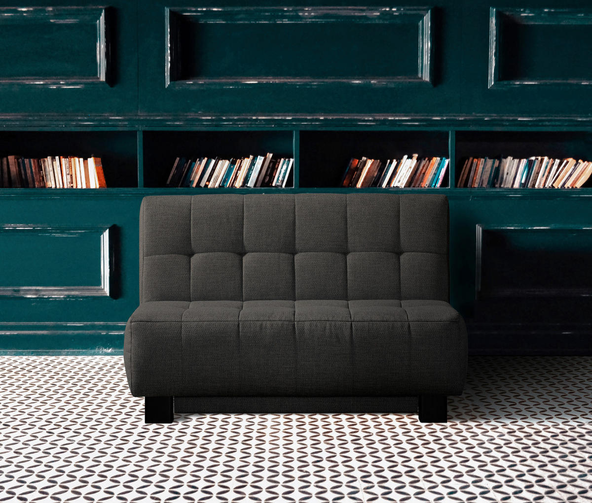 SCHLAFSOFA in Textil Anthrazit  - Anthrazit/Schwarz, Design, Textil/Metall (125/92/102cm) - Novel