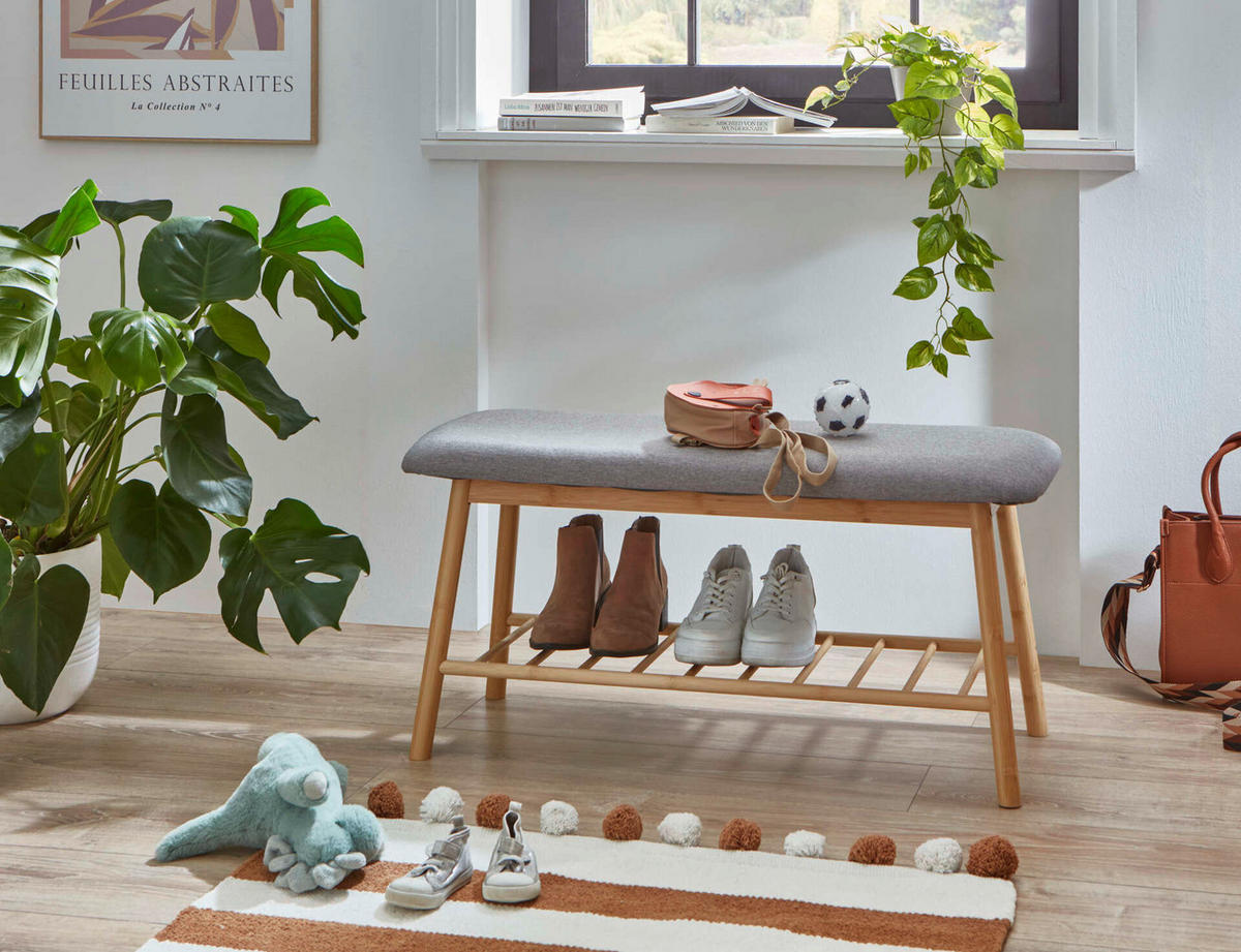 SITZBANK 90/45/34 cm  - Grau, Design, Textil (90/45/34cm) - MID.YOU