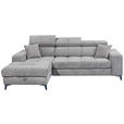 ECKSOFA Taupe Chenille Bettkasten, Rücken echt, Kopfteilverstellung  - Taupe/Schwarz, KONVENTIONELL, Kunststoff/Textil (172/268cm) - Carryhome