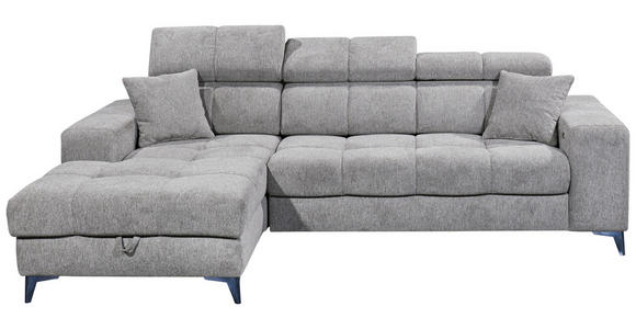 ECKSOFA Taupe Chenille Bettkasten, Rücken echt, Kopfteilverstellung  - Taupe/Schwarz, KONVENTIONELL, Kunststoff/Textil (172/268cm) - Carryhome